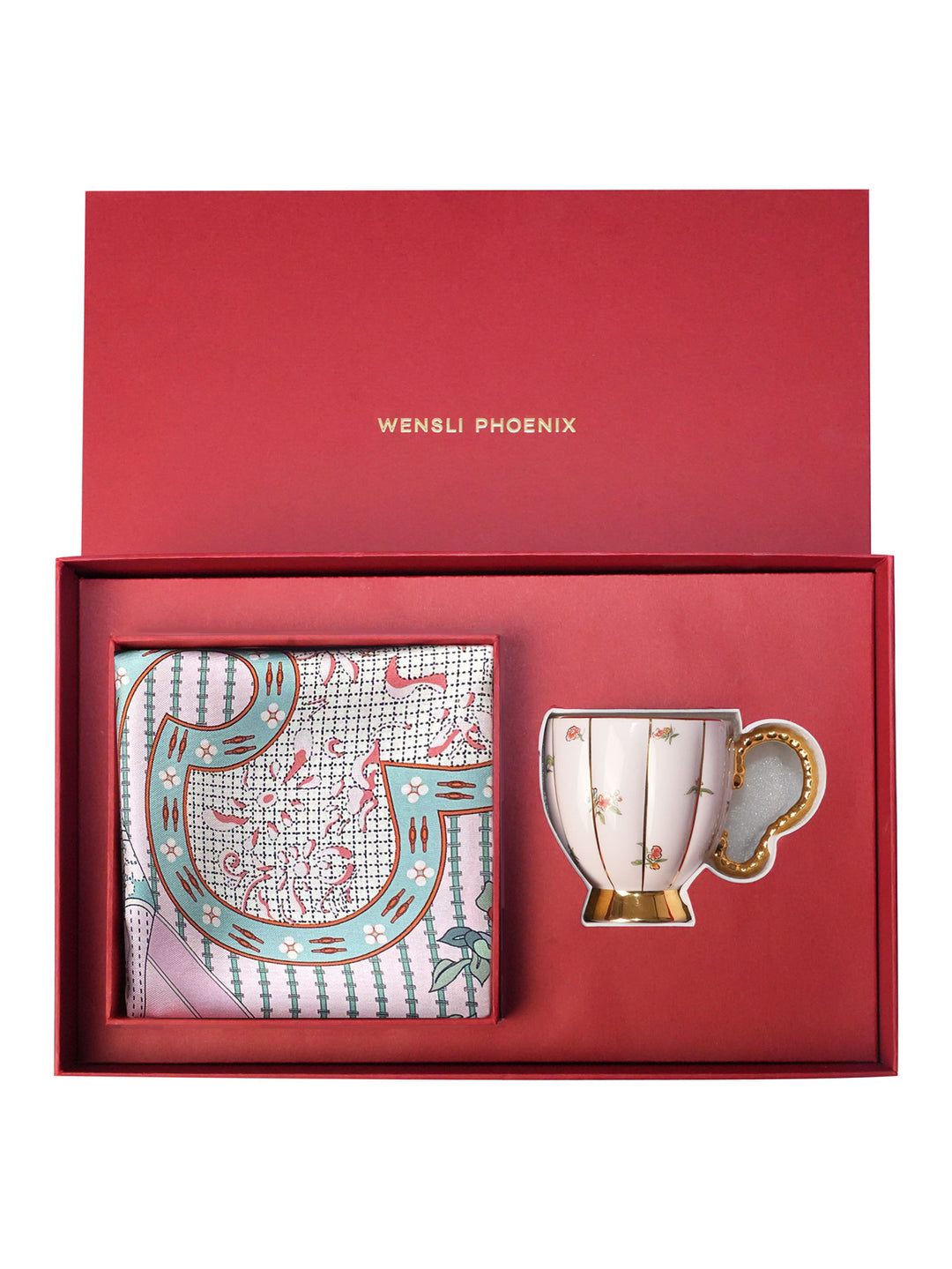 Craftsmanship Mulberry Silk and Porcelain Set, Wensli Phoenix Home Elegance Refined