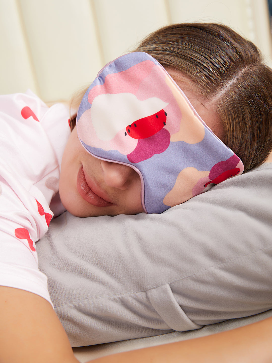Colorful Peony Silk Eye Mask: Breathable Comfort & Chinese Prosperity