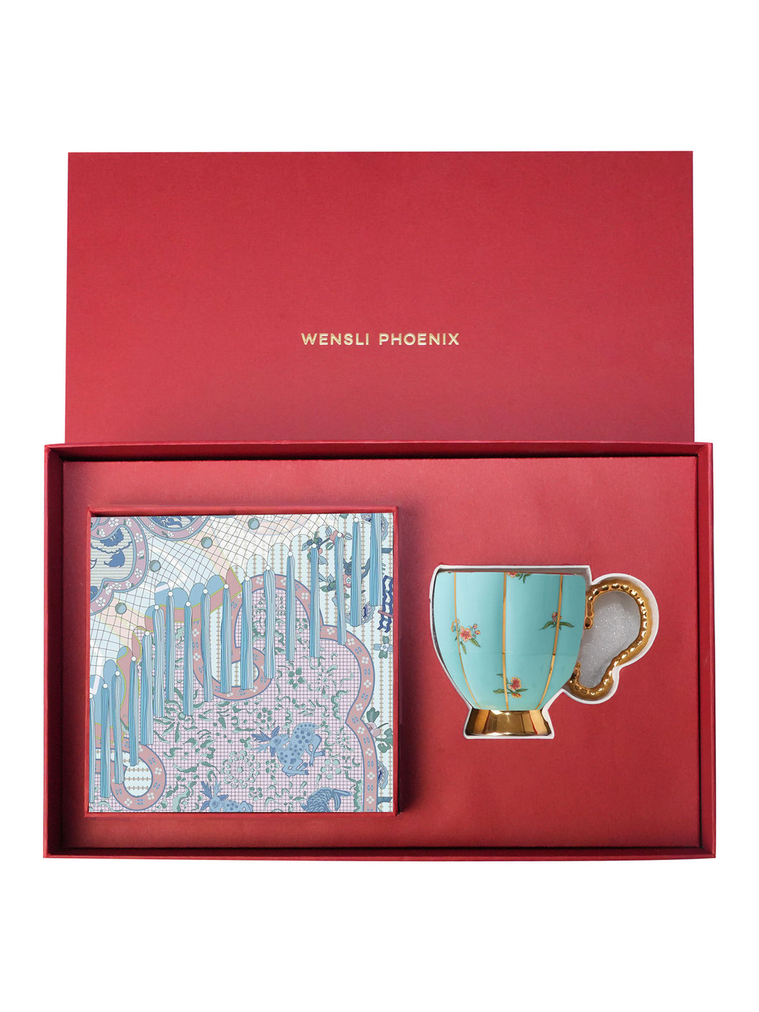 Craftsmanship Mulberry Silk and Porcelain Set, Wensli Phoenix Home Elegance Refined