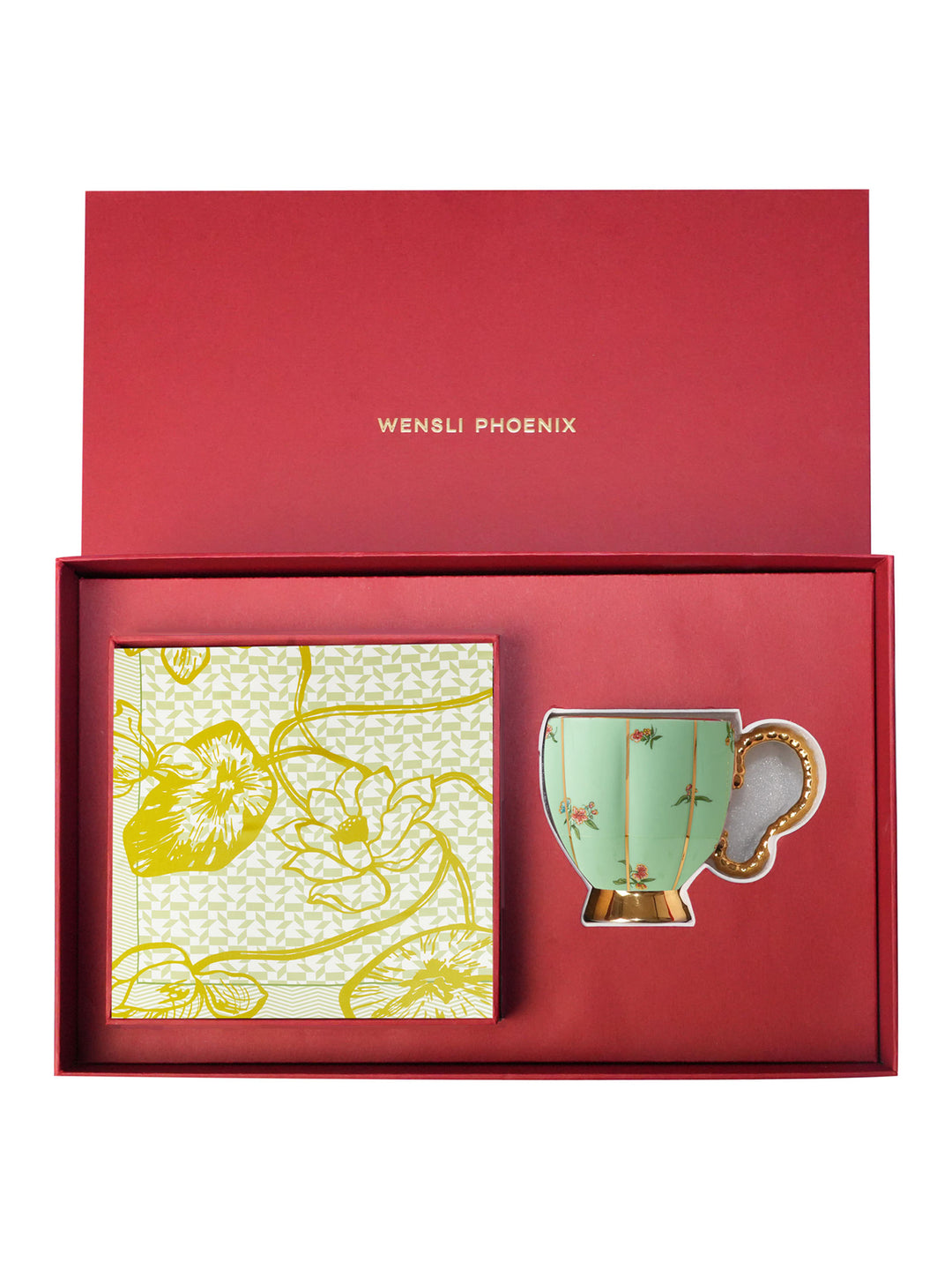 Craftsmanship Mulberry Silk and Porcelain Set, Wensli Phoenix Home Elegance Refined
