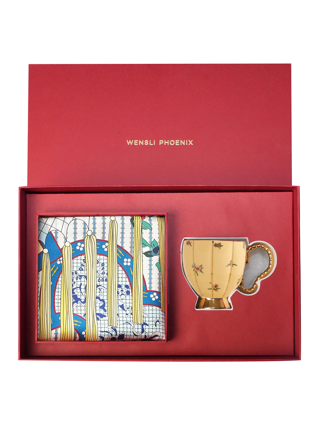 Craftsmanship Mulberry Silk and Porcelain Set, Wensli Phoenix Home Elegance Refined