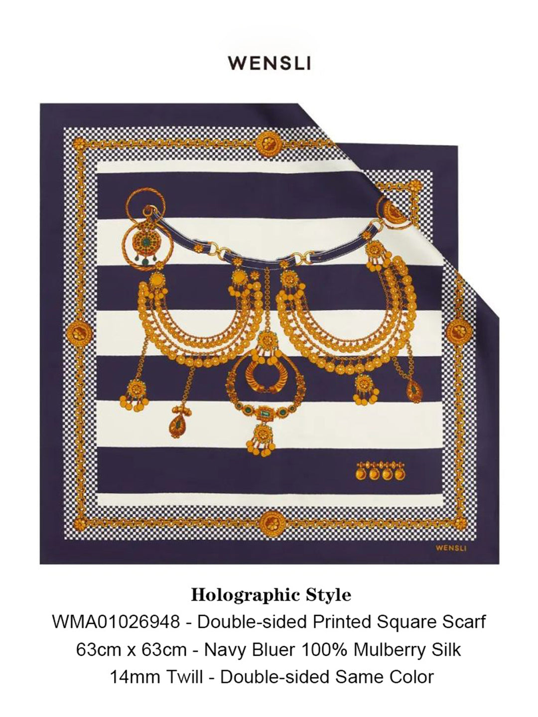 Exquisite Mulberry Silk Medium Square Scarf for Women – Double-Sided Print – Wensli Auspicious Persimmon Ode and Iridescent Elegance