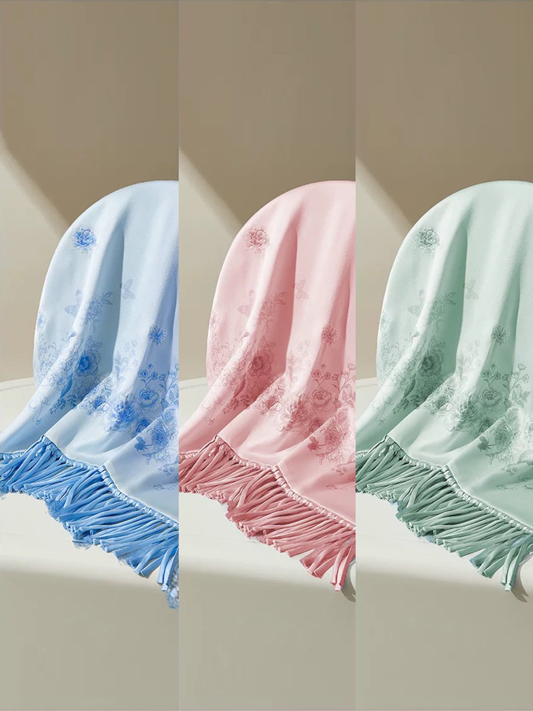 Luxury Mulberry Silk Scarf Gift Set, Dreaming with Painted Butterflies, Wensli New Collection