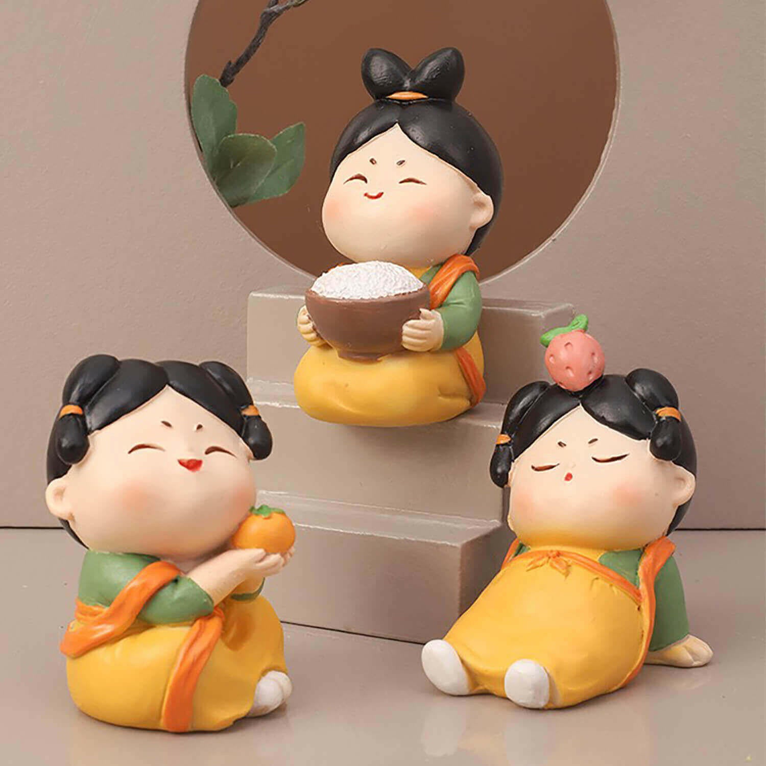 Elegant Tang Dynasty Lady Resin Figurine - Graceful Decor for Serenity and Joy