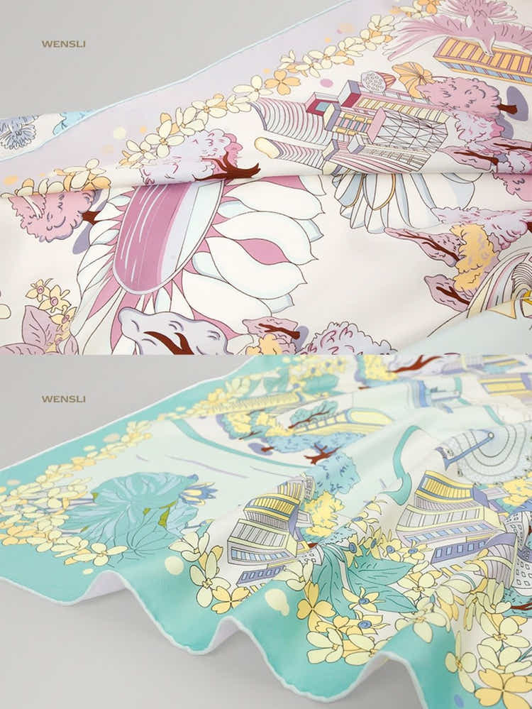 18 Momme Silk & Porcelain Set: Hangzhou Heritage, Breathable Luxury - Yomkey