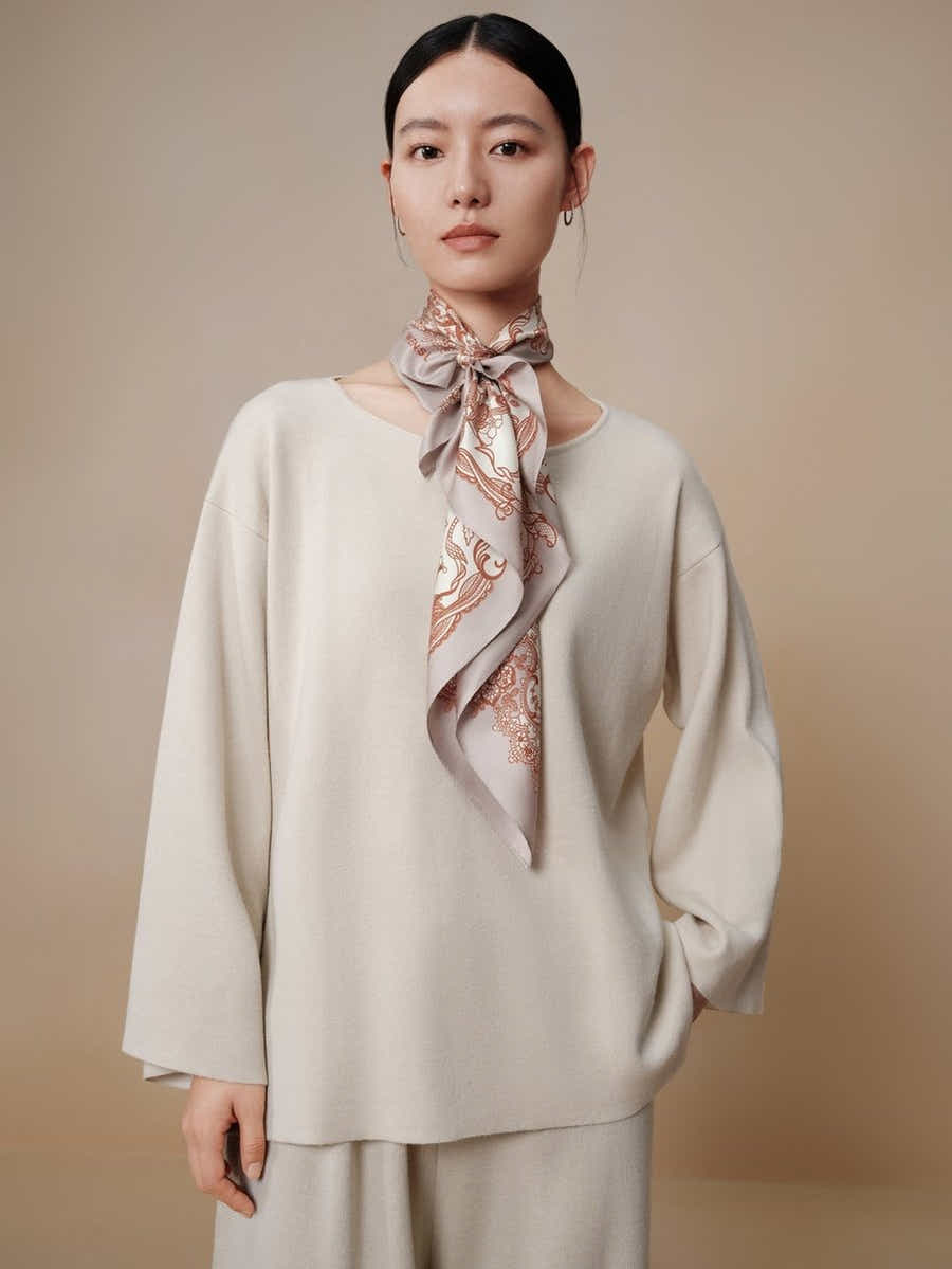 18 Momme Silk Scarf: Breathable, Budding Vitality Art & Modern Elegance - Yomkey