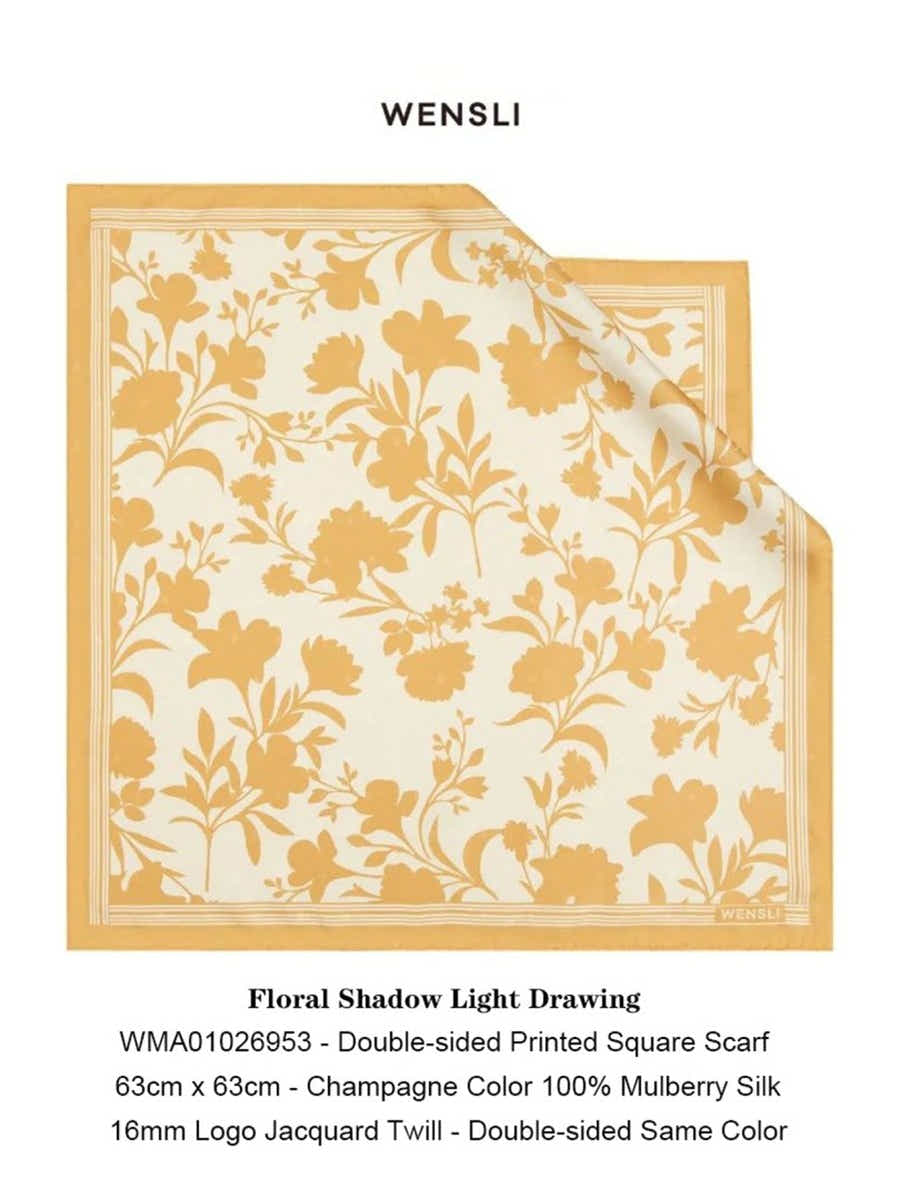 18 Momme Silk Scarf: Breathable, Lightly Painted Floral Elegance - Yomkey