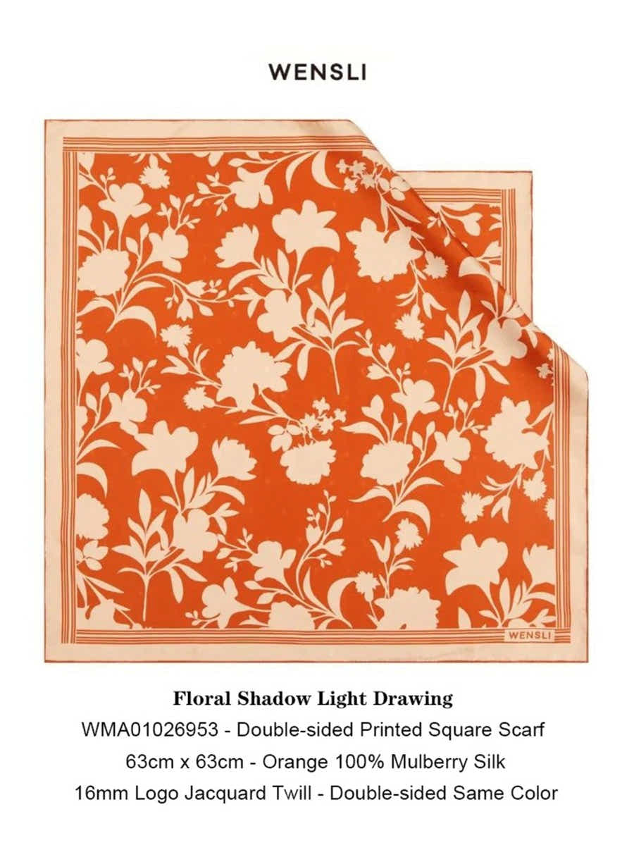 18 Momme Silk Scarf: Breathable, Lightly Painted Floral Elegance - Yomkey