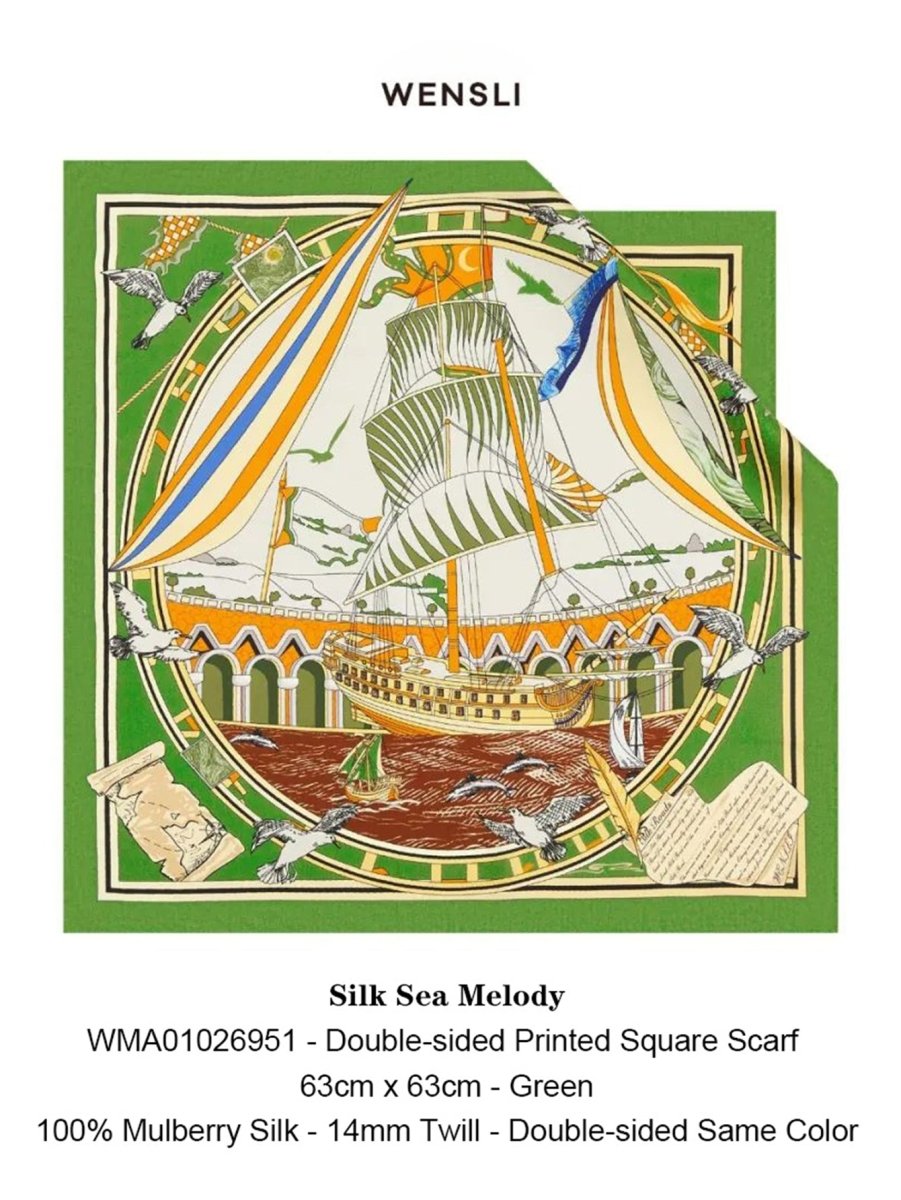 18 Momme Silk Scarf: Breathable, Silk Sea Charm Art & Modern Elegance - Yomkey