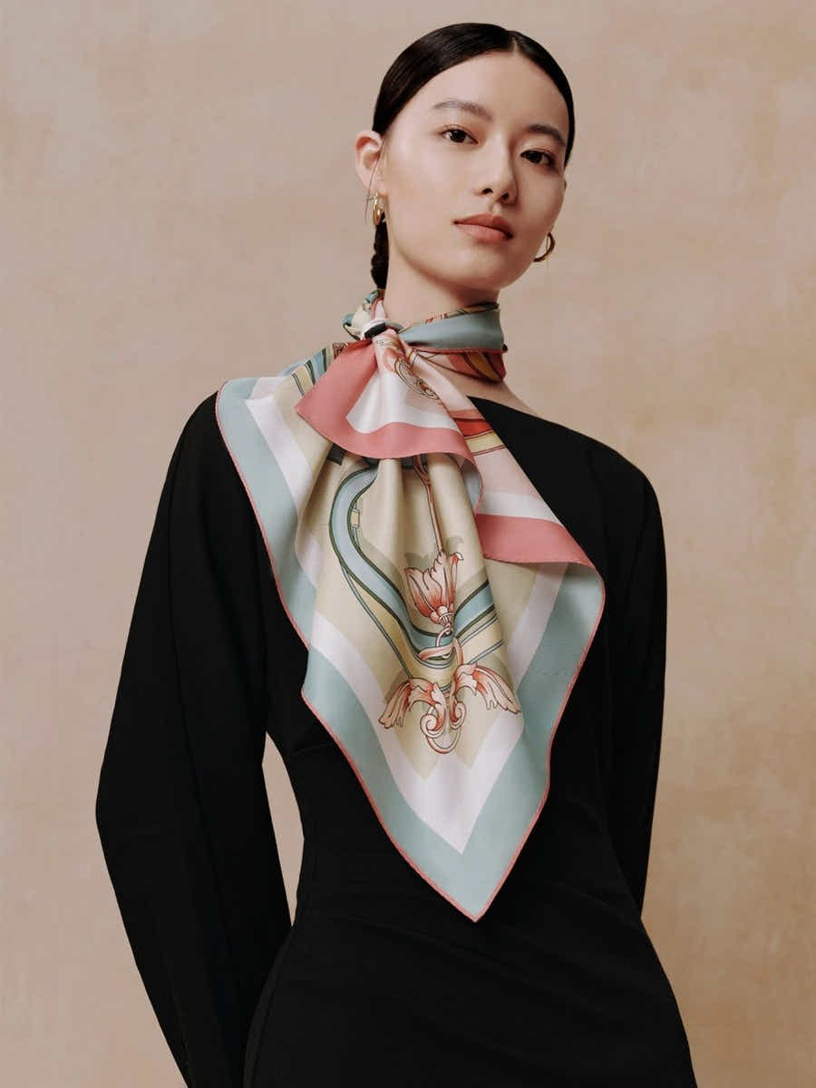 18 Momme Silk Scarf: Breathable, Wishes Granted Art & Vibrant Luxury - Yomkey