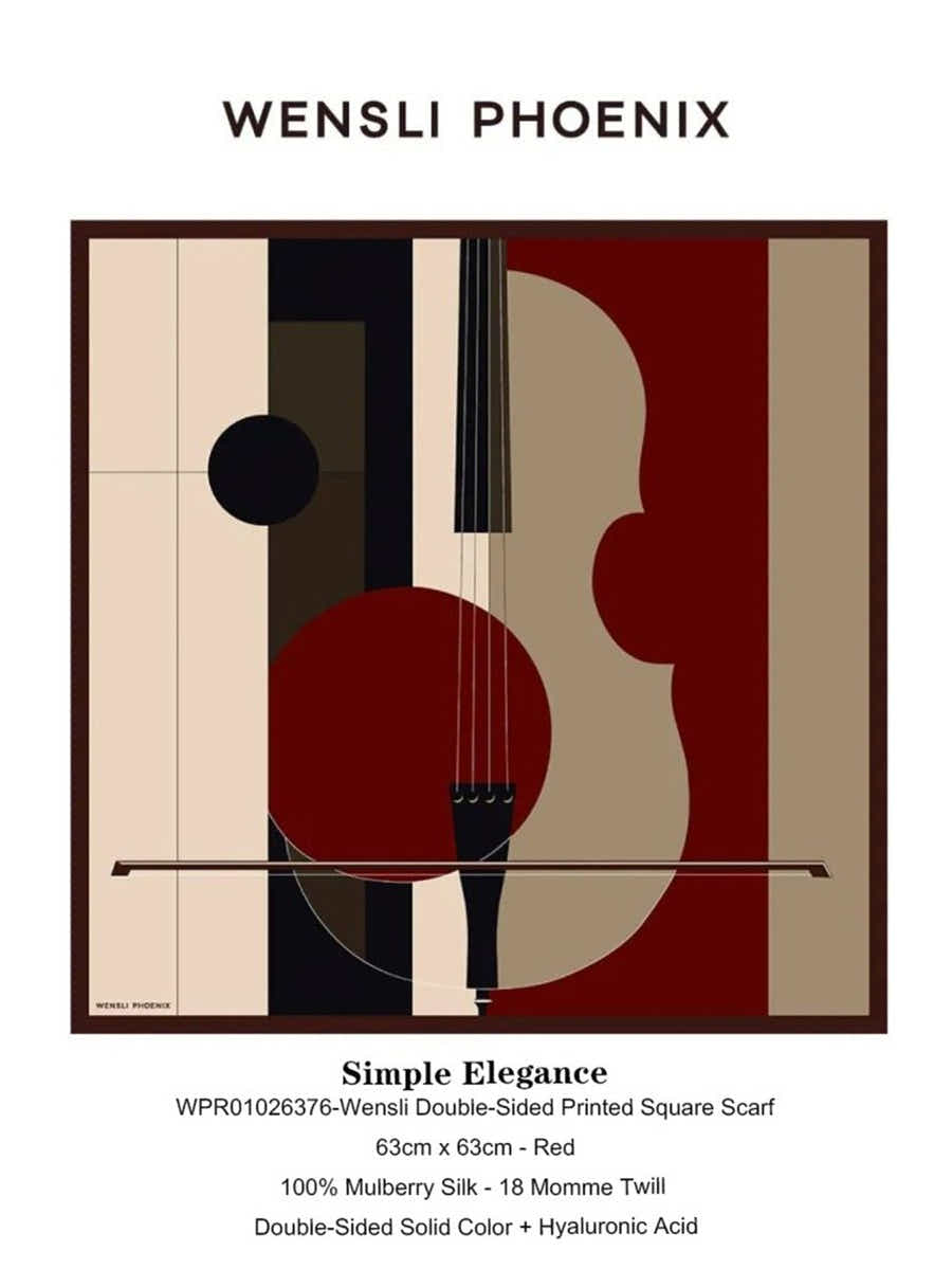 18 Momme Silk Scarf: Geometric Music Art, Breathable Luxury - Yomkey