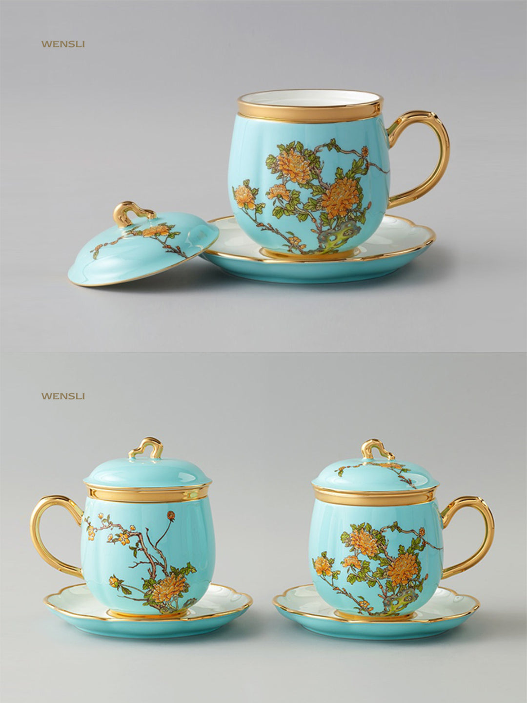 Craftsmanship Mulberry Silk and Porcelain Set, Wensli The Light of Asia First Lady's, National Guest Gift Set