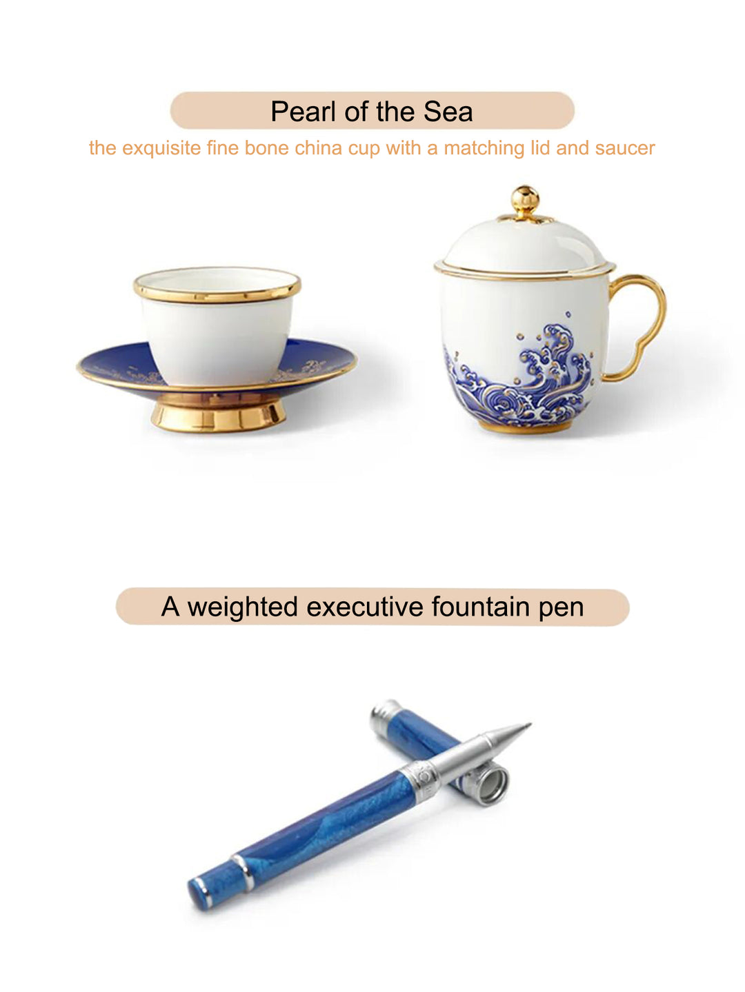 Monarch's Presence Gift Set | Silk Tie & Porcelain | Executive Business Collection