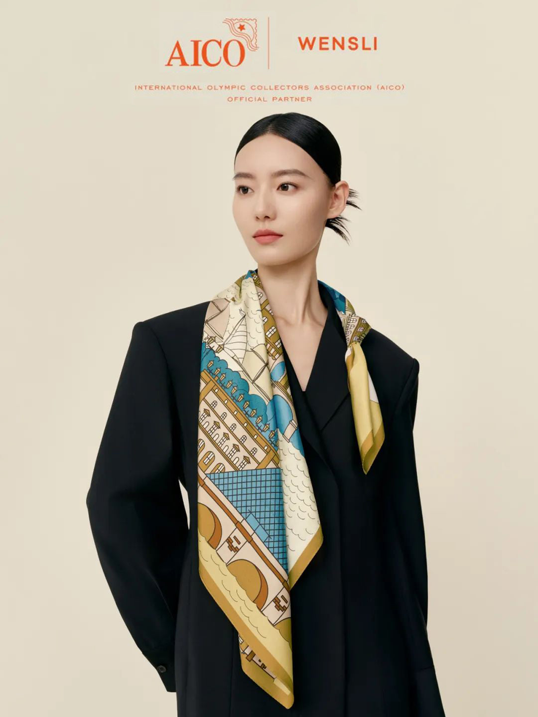 Craftsmanship Mulberry Silk Scarf for Women, Large Square Silk Scarf, Double-Sided Printed, Wensli Impression of Paris Set