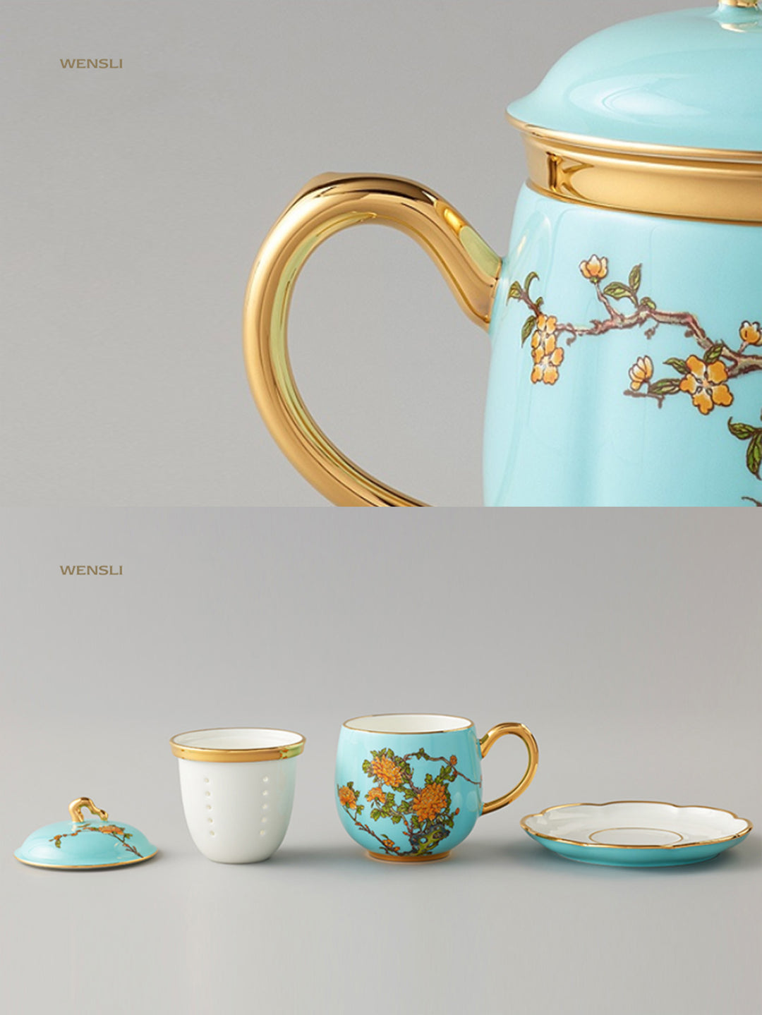 Craftsmanship Mulberry Silk and Porcelain Set, Wensli The Light of Asia First Lady's, National Guest Gift Set
