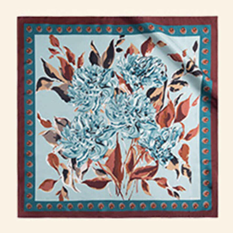Luxurious silk scarf with exquisite peony design inspired by the Forbidden City, blending sophistication and elegance for the modern woman.