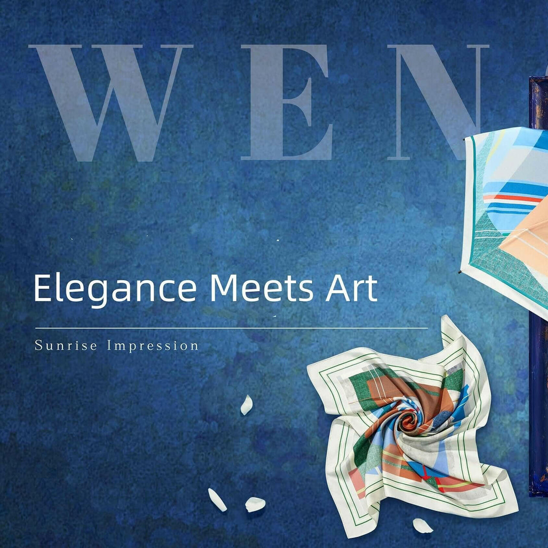 Monet-Inspired Silk Scarf & Umbrella Set: Elegance Meets Art
