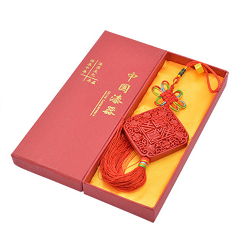 Handcrafted Chinese Knot Lacquer Car Pendant – Traditional Beijing Style Hanging Ornament, Auspicious Gift Home Décor