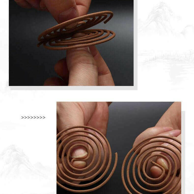 Hands holding Chinese incense coils from the exquisite high performance-price ratio collection