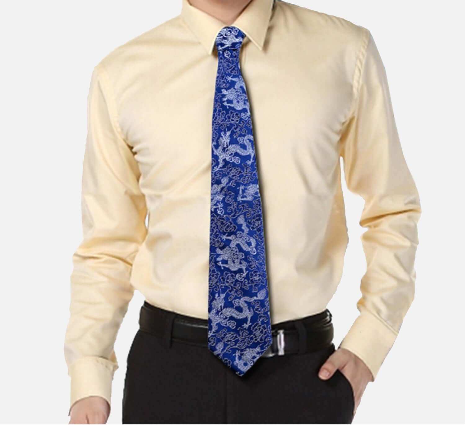 Imperial Dragon Silk Brocade Tie - Elegance with a Roar of Tradition