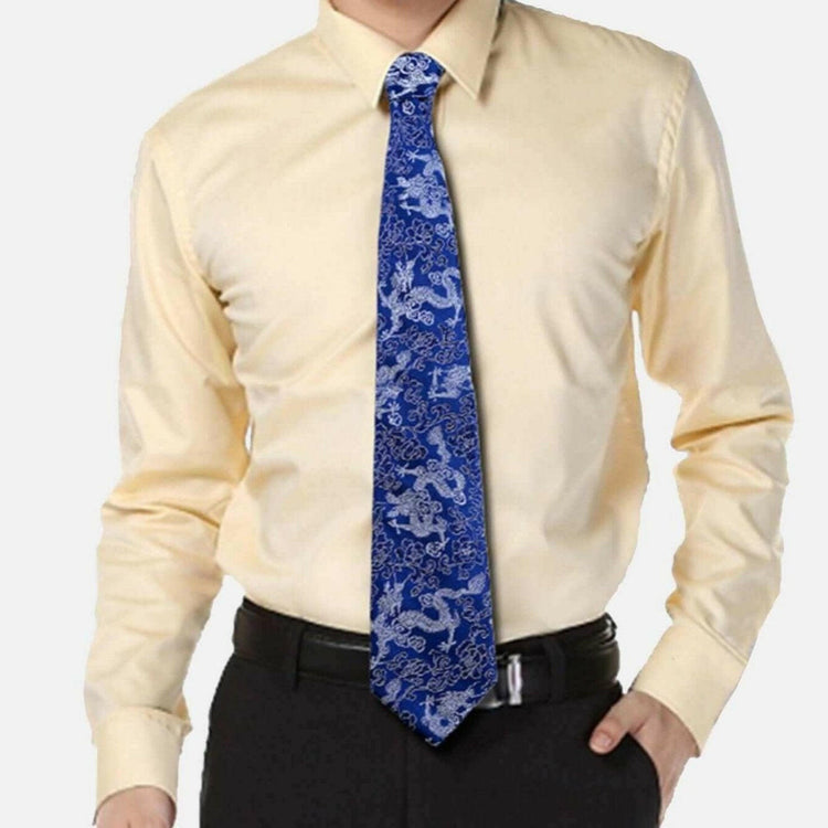 Imperial Dragon Silk Brocade Tie - Elegance with a Roar of Tradition