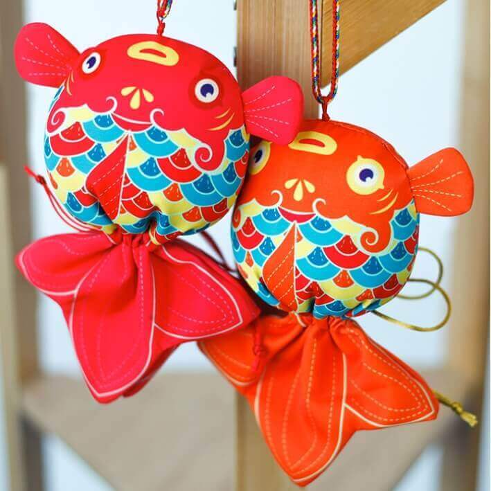 Handcrafted Koi Fish Sachets - Symbols of Prosperity and Success with Medicinal Herbal Fillings.