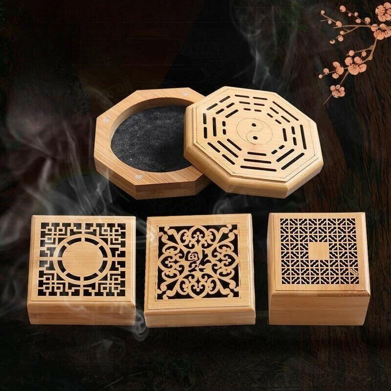 Wooden Incense Burner With Chinese Classical Cultural Pattern