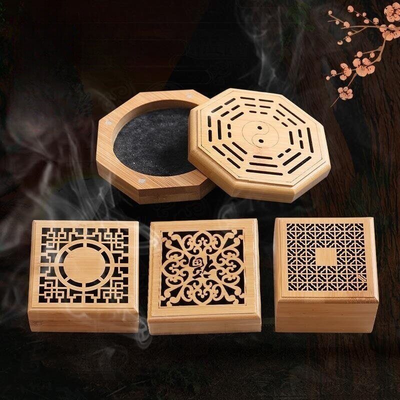 Wooden Incense Burner With Chinese Classical Cultural Pattern