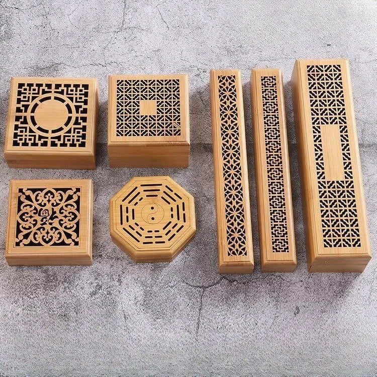 Wooden Incense Burner With Chinese Classical Cultural Pattern