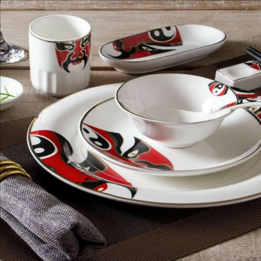 Elegant and Artistic Peking Opera Facial Makeup Ceramic Tableware