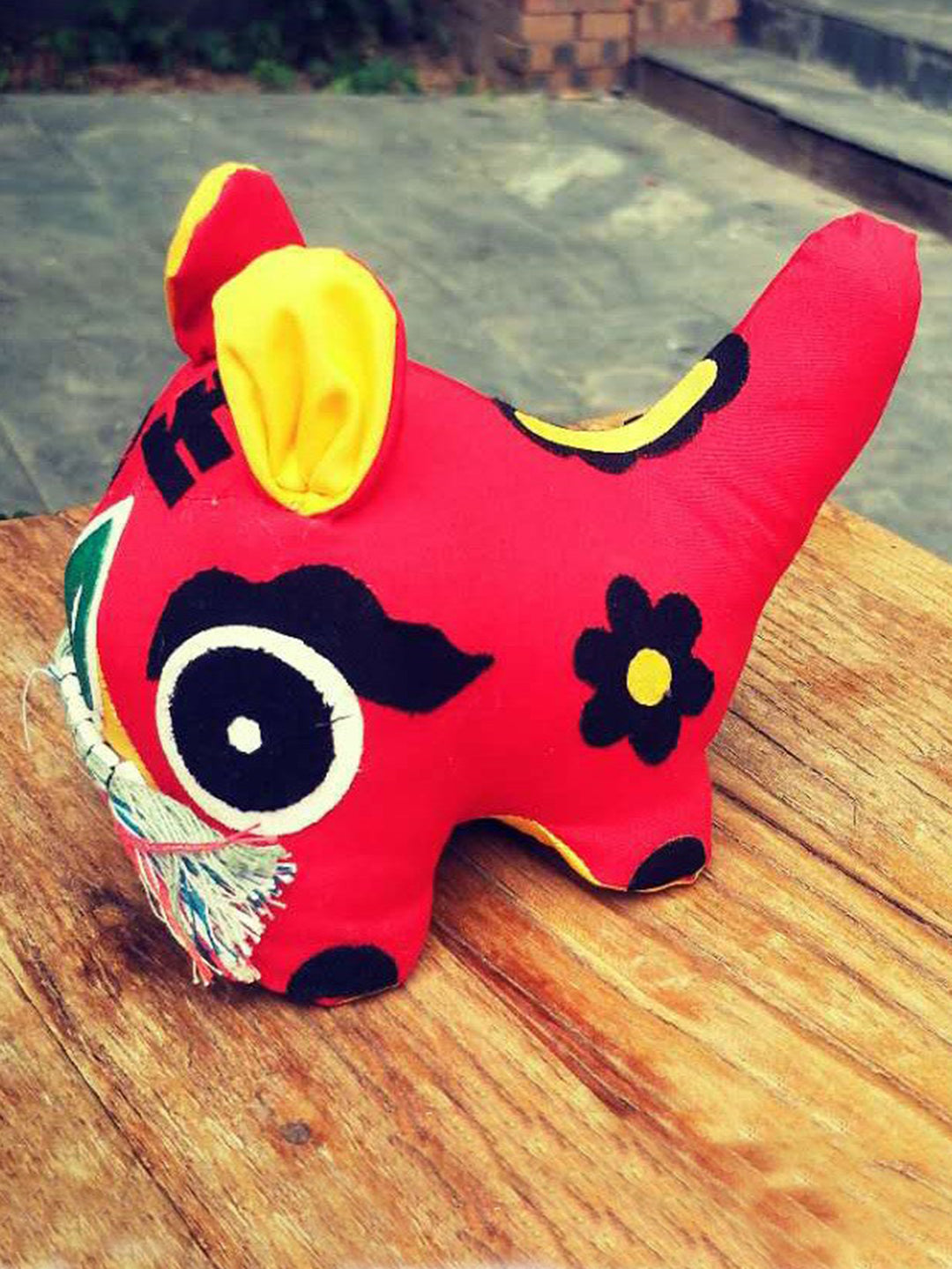 Hand-Sewn Upcycled Cloth Tiger Guardian Doll – Eco-Luxe Protection Talisman