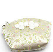 Silken Touch palm-sized Nanjing brocade wallet featuring luxurious silk with traditional floral embroidery for elegant and eco-friendly storage.