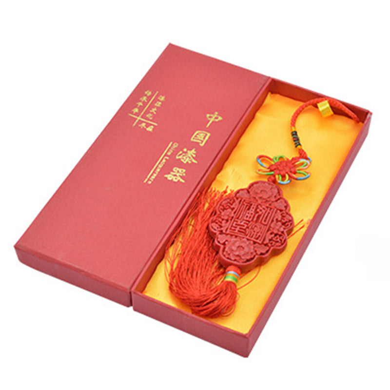 Handcrafted Chinese Knot Lacquer Car Pendant – Traditional Beijing Style Hanging Ornament, Auspicious Gift Home Décor