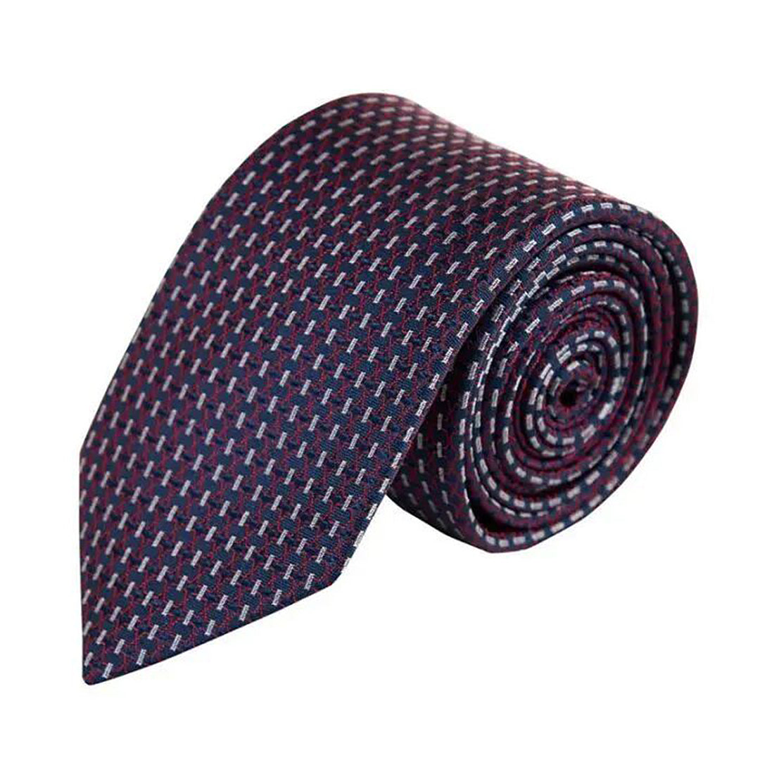 Wensli New Continent Silk Tie | Burgundy Micro-Pattern | Executive Gif