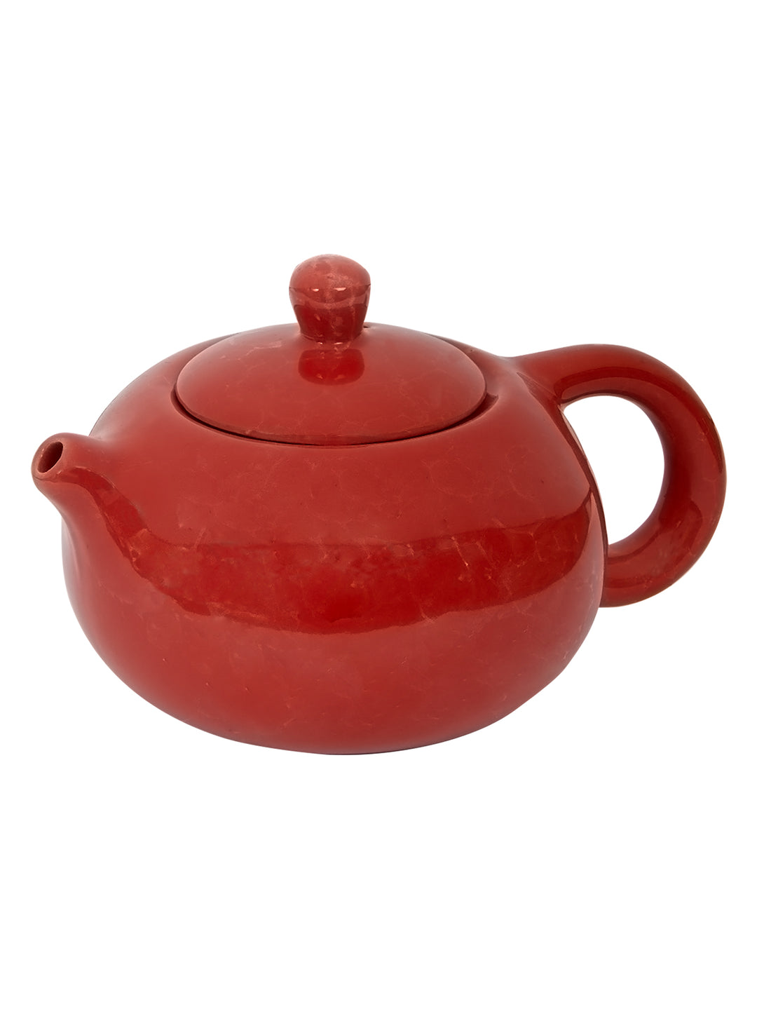 Dehua Jade-Luster Porcelain Tea Set – Stone Grain Red