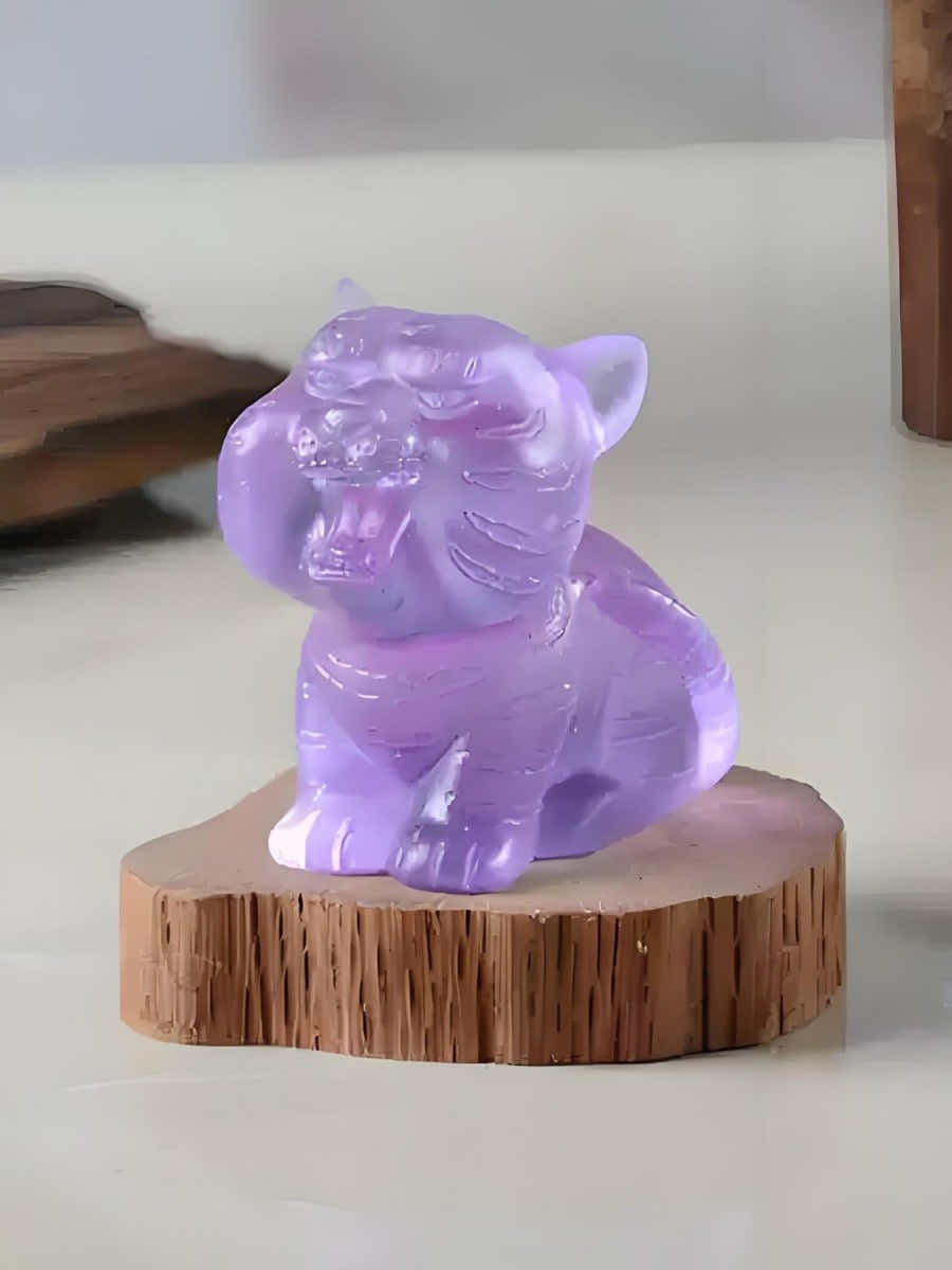 Ancient Art Liuli Tiger: Hand - Polished Crystal, Guardian Symbol - Yomkey