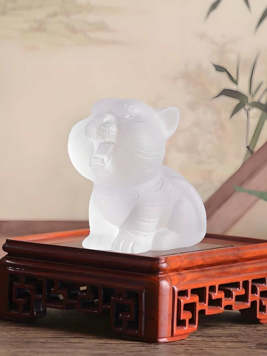 Ancient Art Liuli Tiger: Hand - Polished Crystal, Guardian Symbol - Yomkey