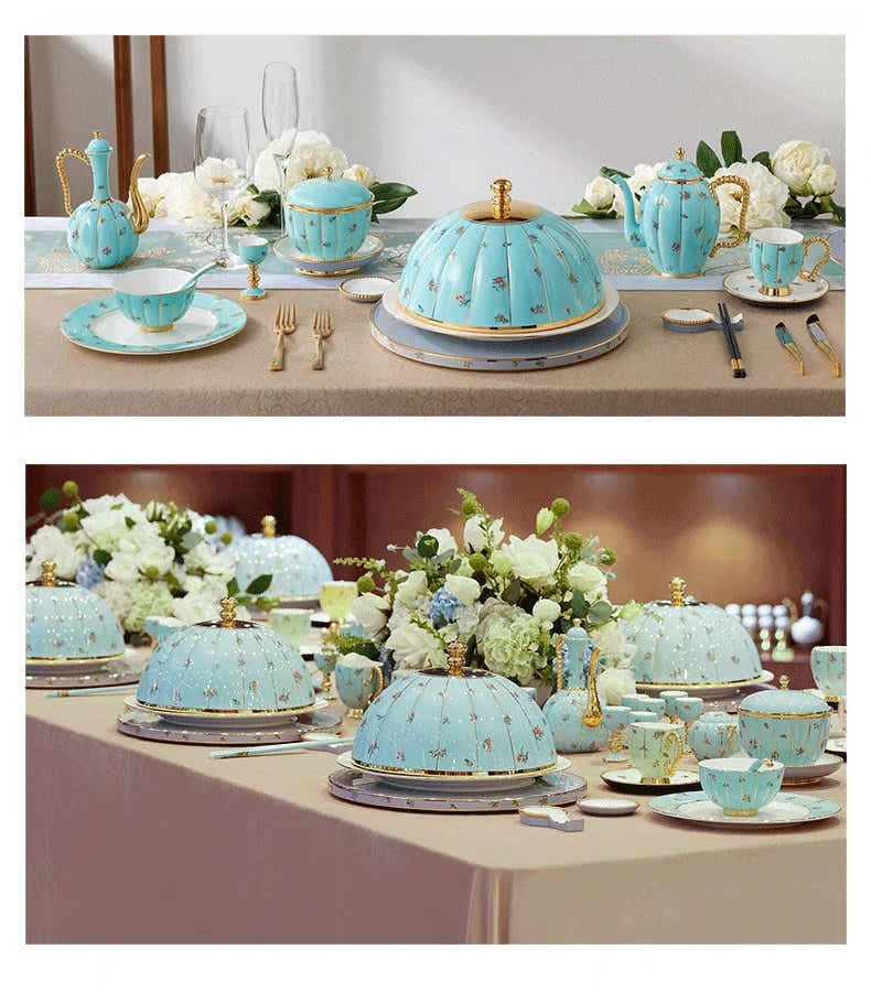 Chinese National Porcelain Set: Underglaze Gold Art & Noble Luxury - Yomkey