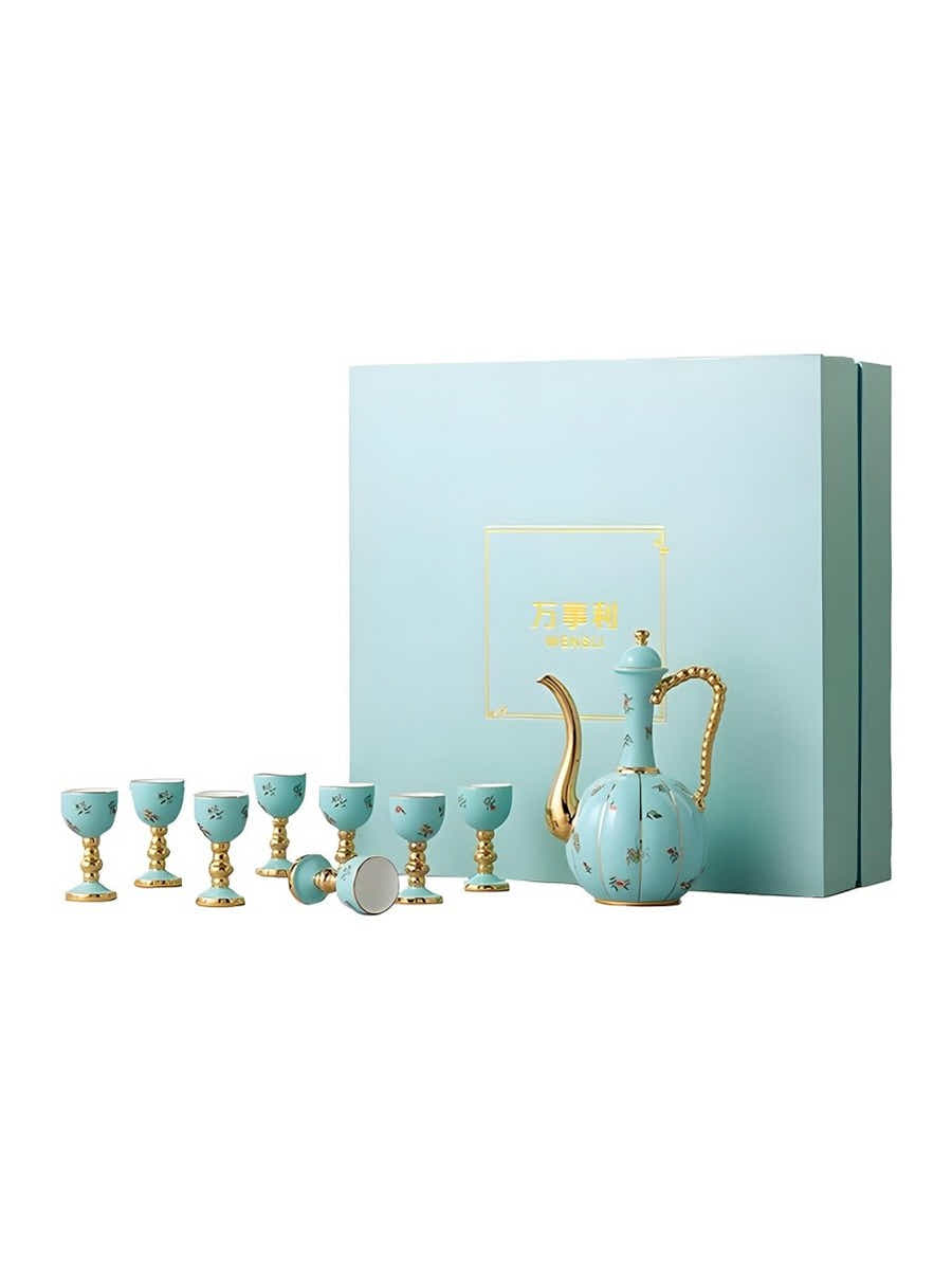 Chinese National Porcelain Set: Underglaze Gold Art & Noble Luxury - Yomkey