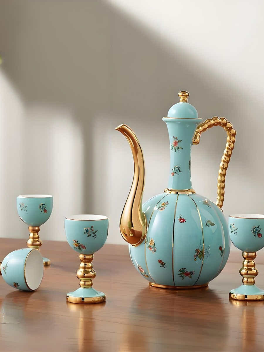 Chinese National Porcelain Set: Underglaze Gold Art & Noble Luxury - Yomkey