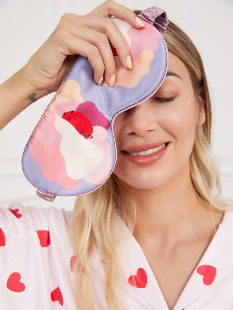 Colorful Peony Silk Eye Mask: Breathable Comfort & Chinese Prosperity - Yomkey