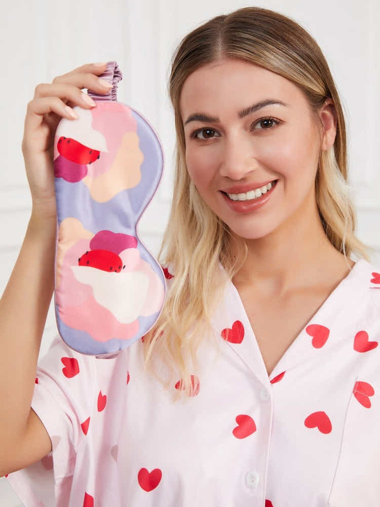 Colorful Peony Silk Eye Mask: Breathable Comfort & Chinese Prosperity - Yomkey