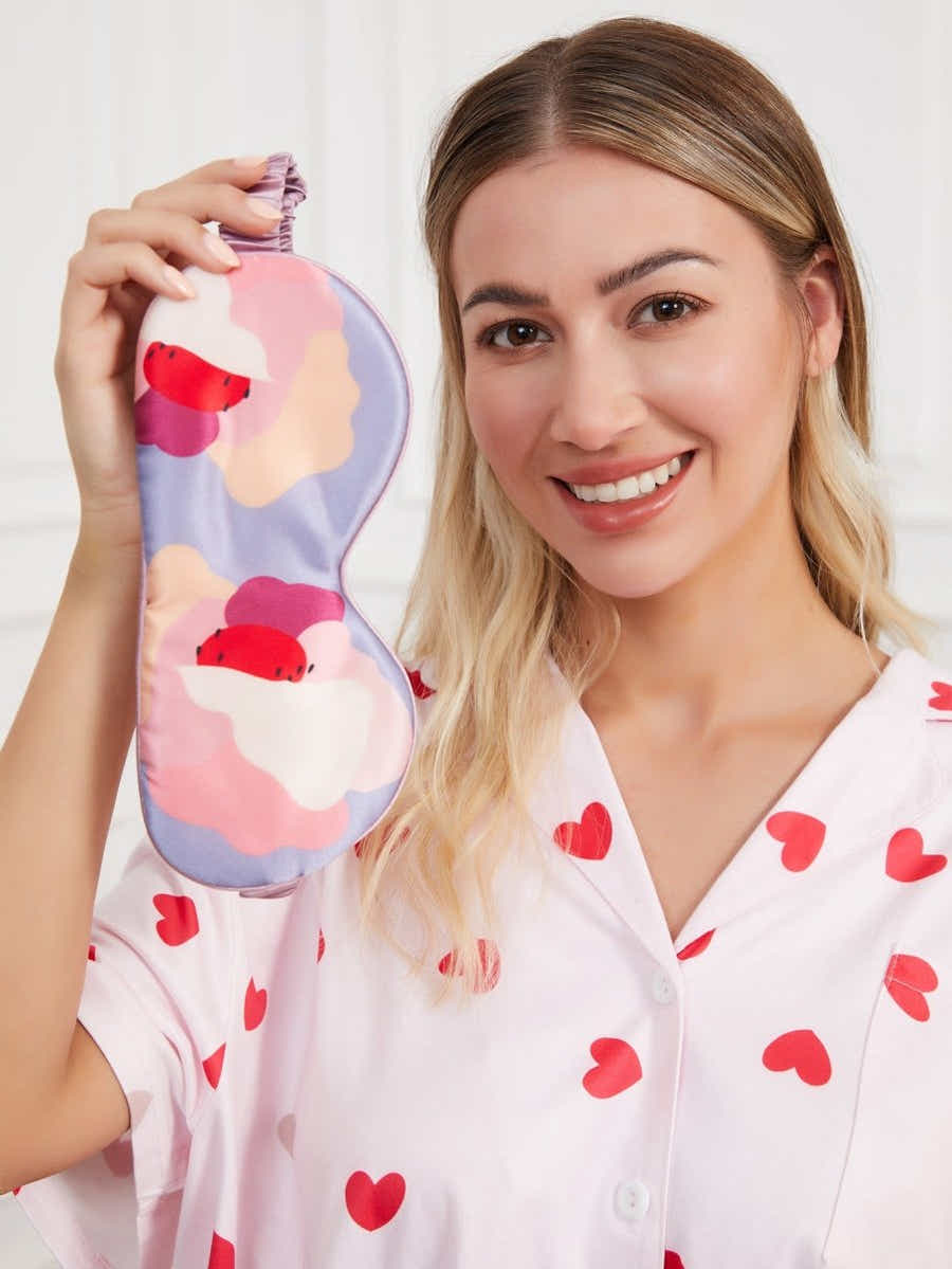 Colorful Peony Silk Eye Mask: Breathable Comfort & Chinese Prosperity - Yomkey