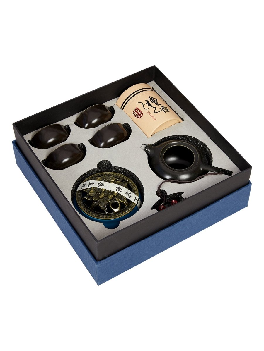 Dehua Jade-Luster Porcelain Tea Set – Smooth Black - Yomkey