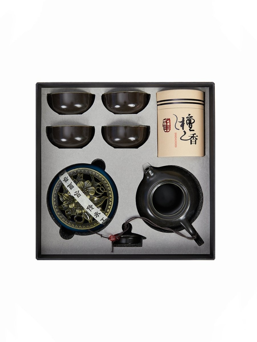 Dehua Jade-Luster Porcelain Tea Set – Smooth Black - Yomkey