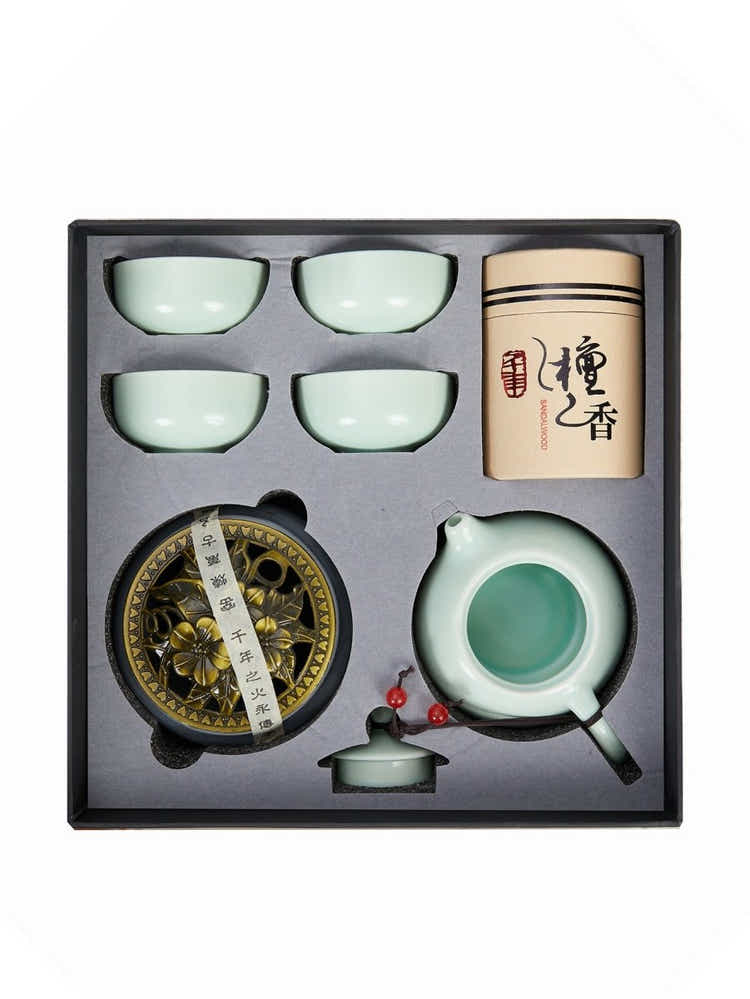 Dehua Jade-Luster Porcelain Tea Set – Smooth Green - Yomkey