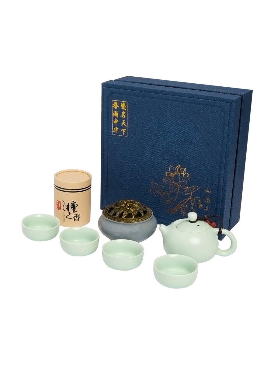 Dehua Jade-Luster Porcelain Tea Set – Smooth Green - Yomkey