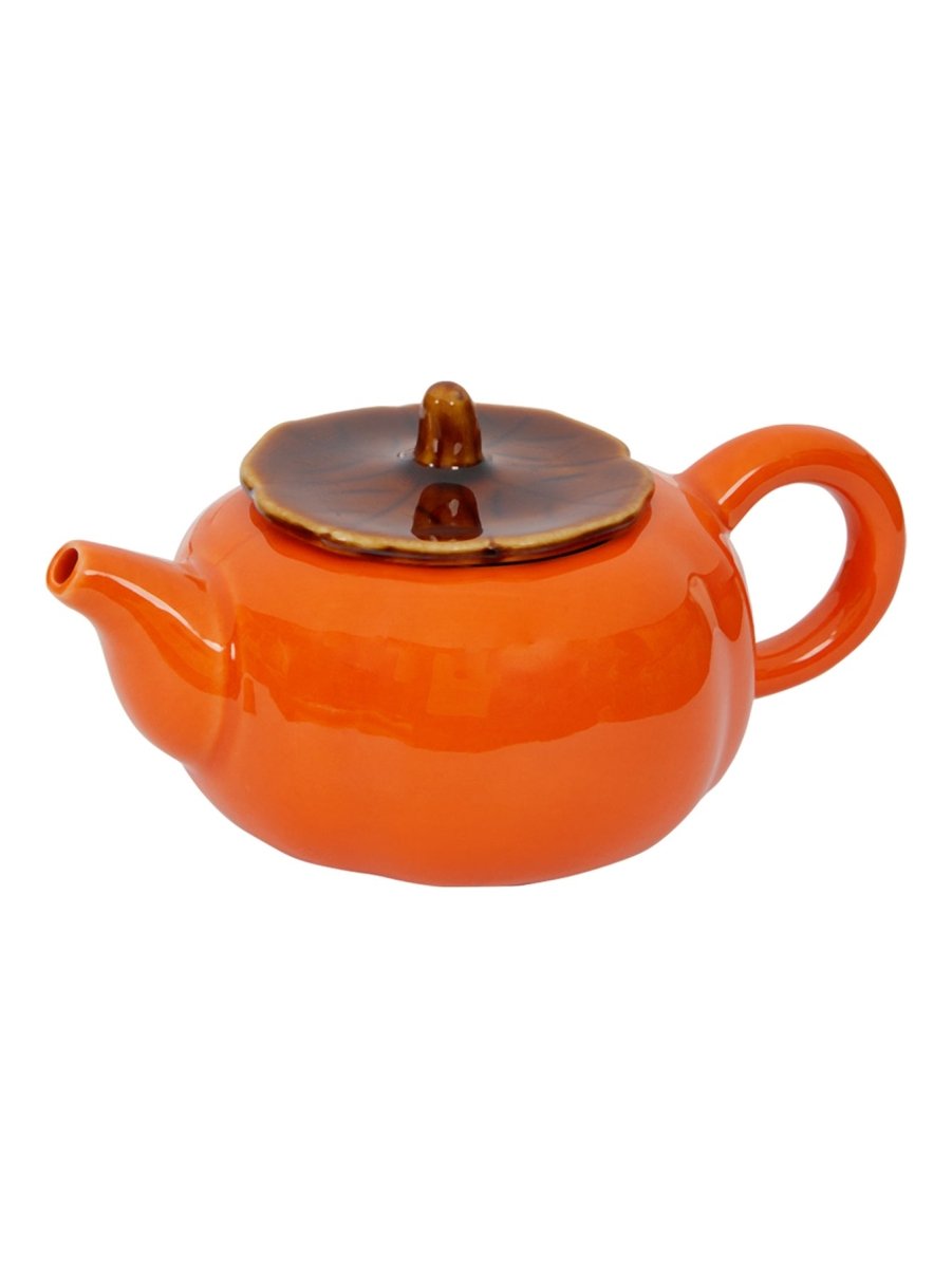Dehua Jade-Luster Porcelain Tea Set – Smooth Orange - Yomkey