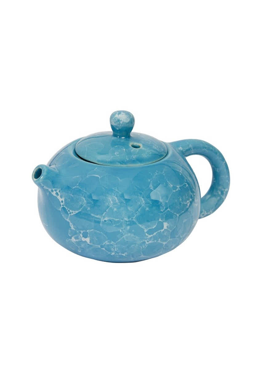 Dehua Jade-Luster Porcelain Tea Set – Stone Grain Blue - Yomkey