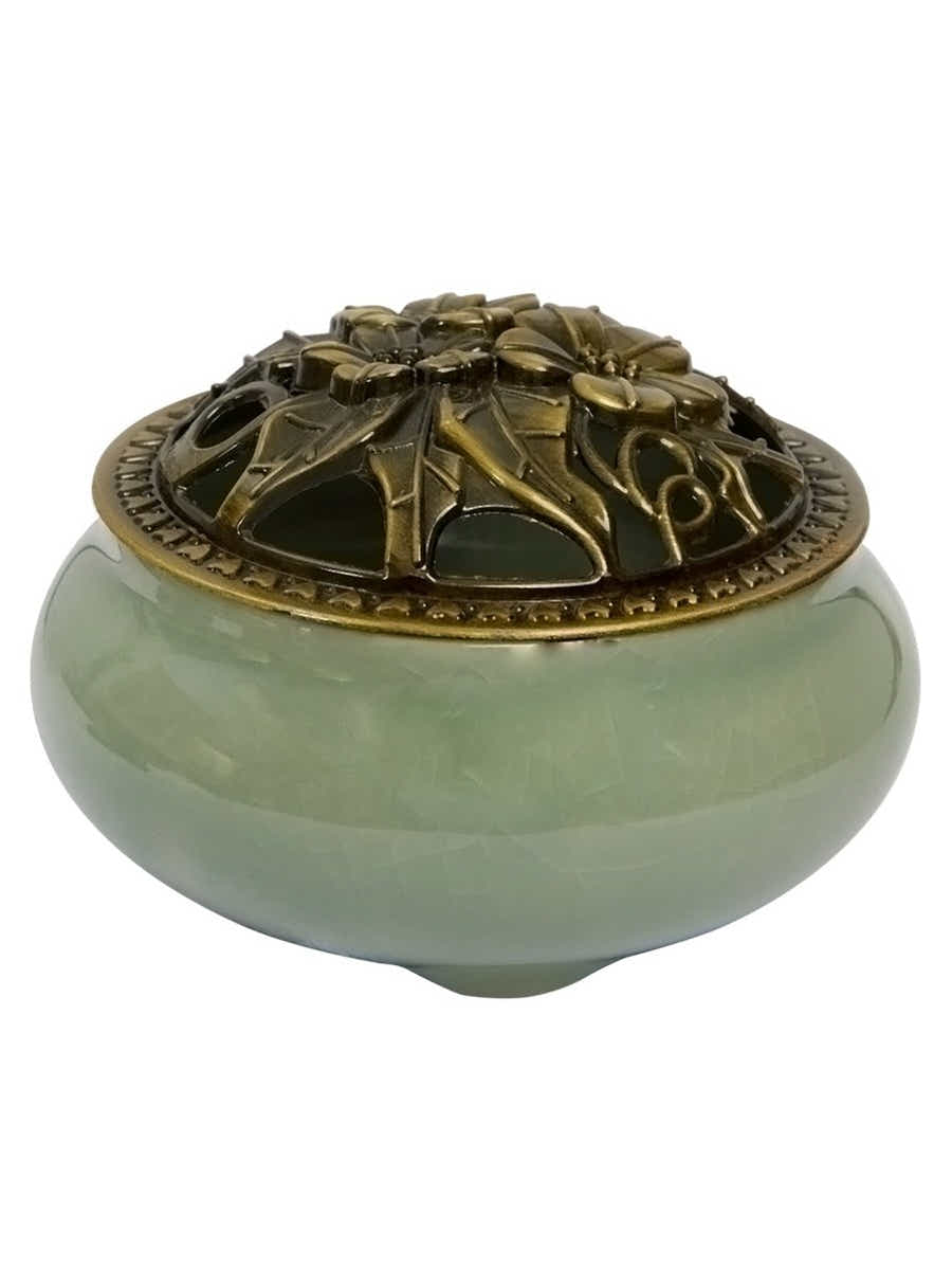 Dehua Jade-Luster Porcelain Tea Set – Stone Grain Green - Yomkey